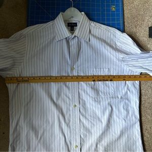 Paul Fredrick White and Blue Striped Dress Shirt